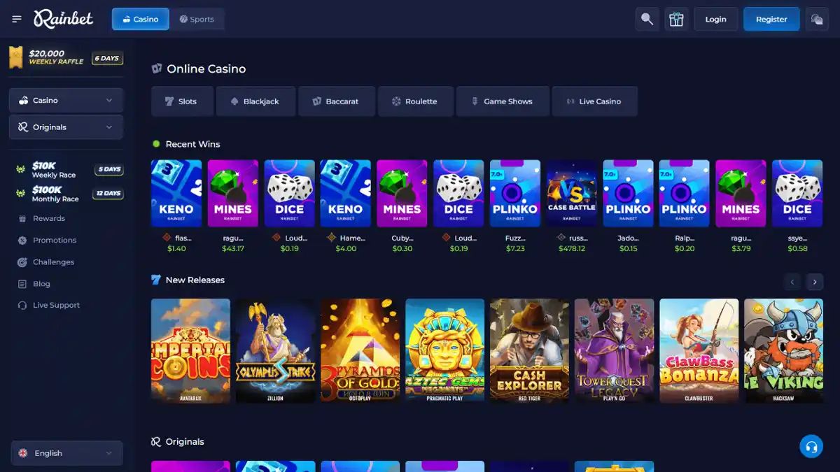 Rainbet — Games or product catalogue