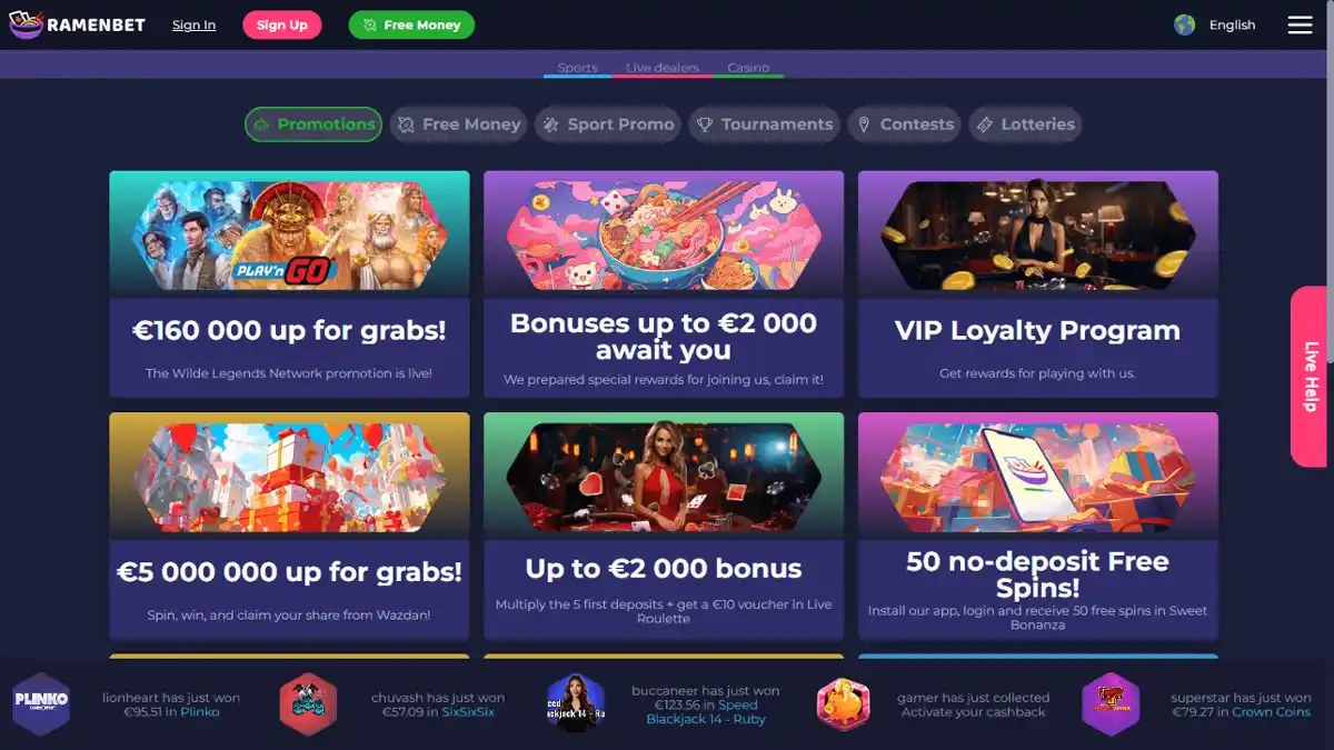 RamenBet — Каталог игр или продуктов