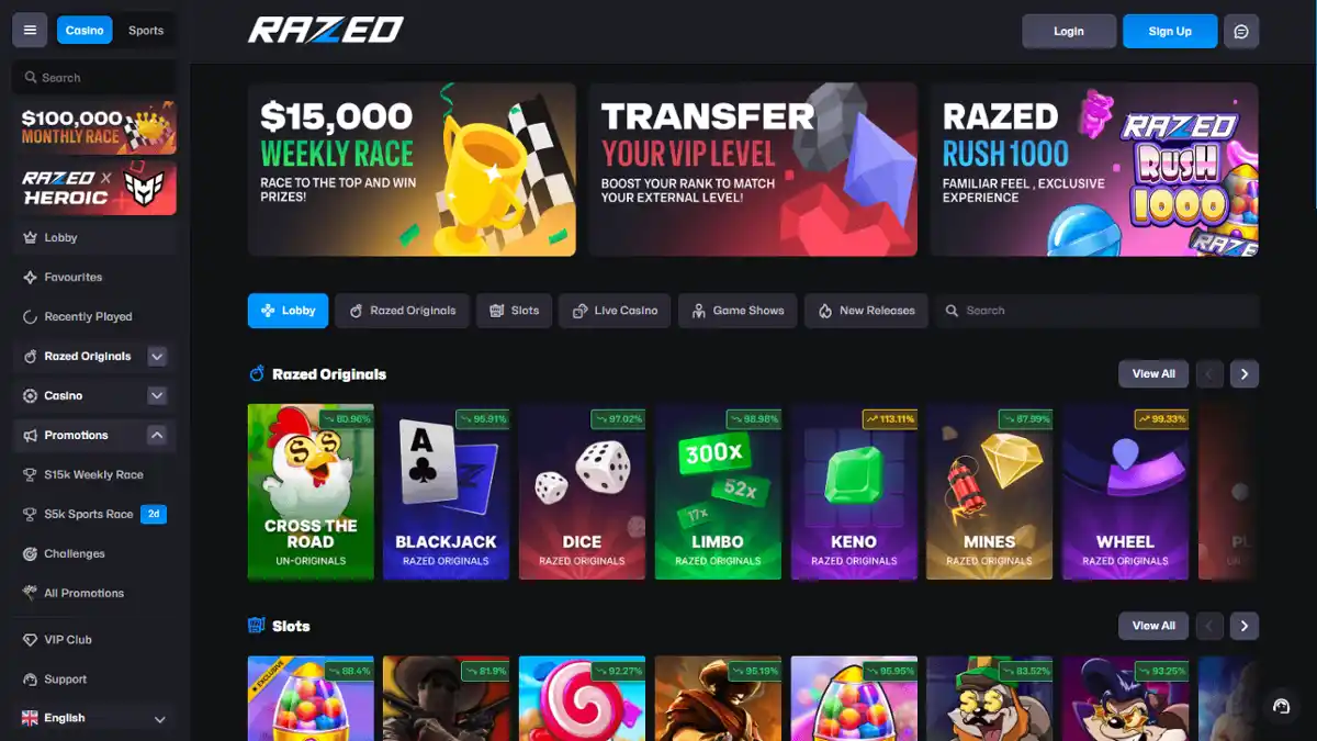 Razed — Каталог игр или продуктов